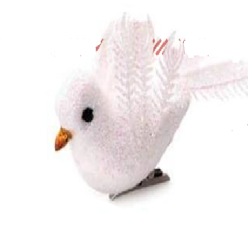 Enfeite De Natal Passaro Branco C/glitter Nta40008