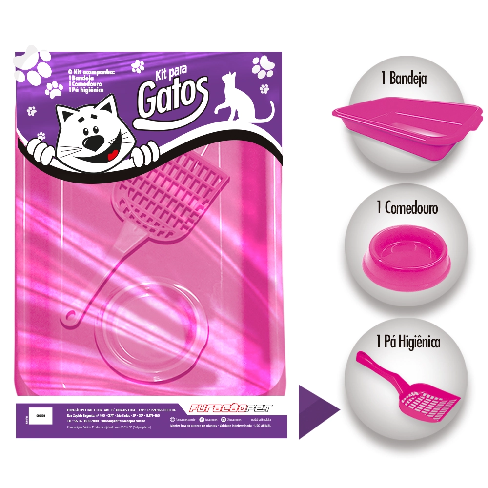 Kit Gatos Joy Com 3 Pecas Furacaopet