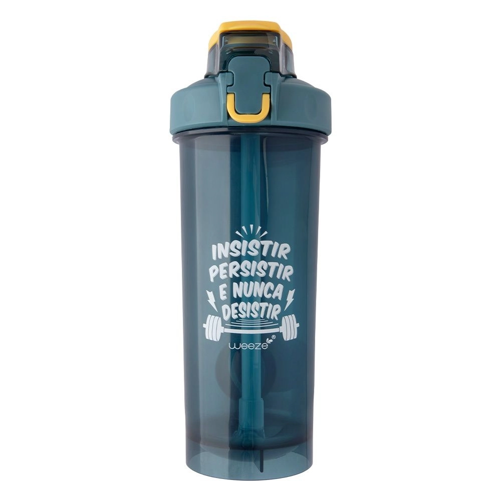 Coqueteleira Plastico Canudo Esfera 750ml 7.4x10.5x24cm Cb2925 Moment