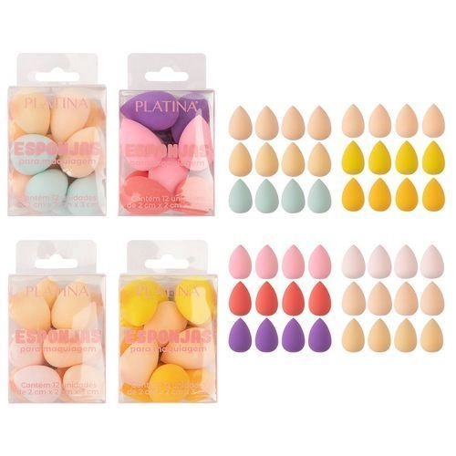 Mini Esponja Maquiagem Gota 12pcs Cb4162 Moment