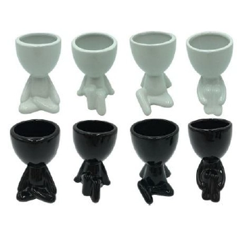 Enfeite Vaso Porcelana Bonequinho 9x10,3cm Hd63386