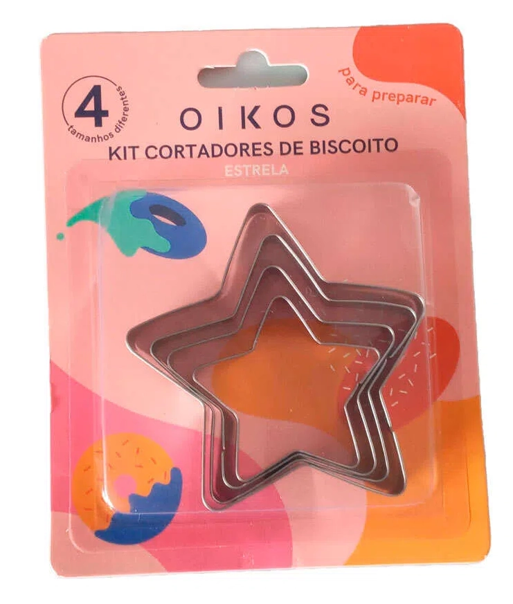 Kit Cortadores Biscoito 4pcs Coz04022sor Oikos