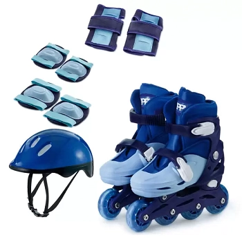 Patins In Line Ajust Azul 34 37 Ref Kp19am