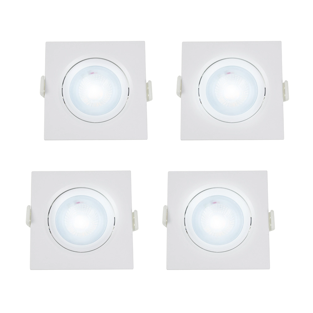 Kit com 4 unidades Spots de Embutir LED 3W Quadrada Branca Bivolt Inspire