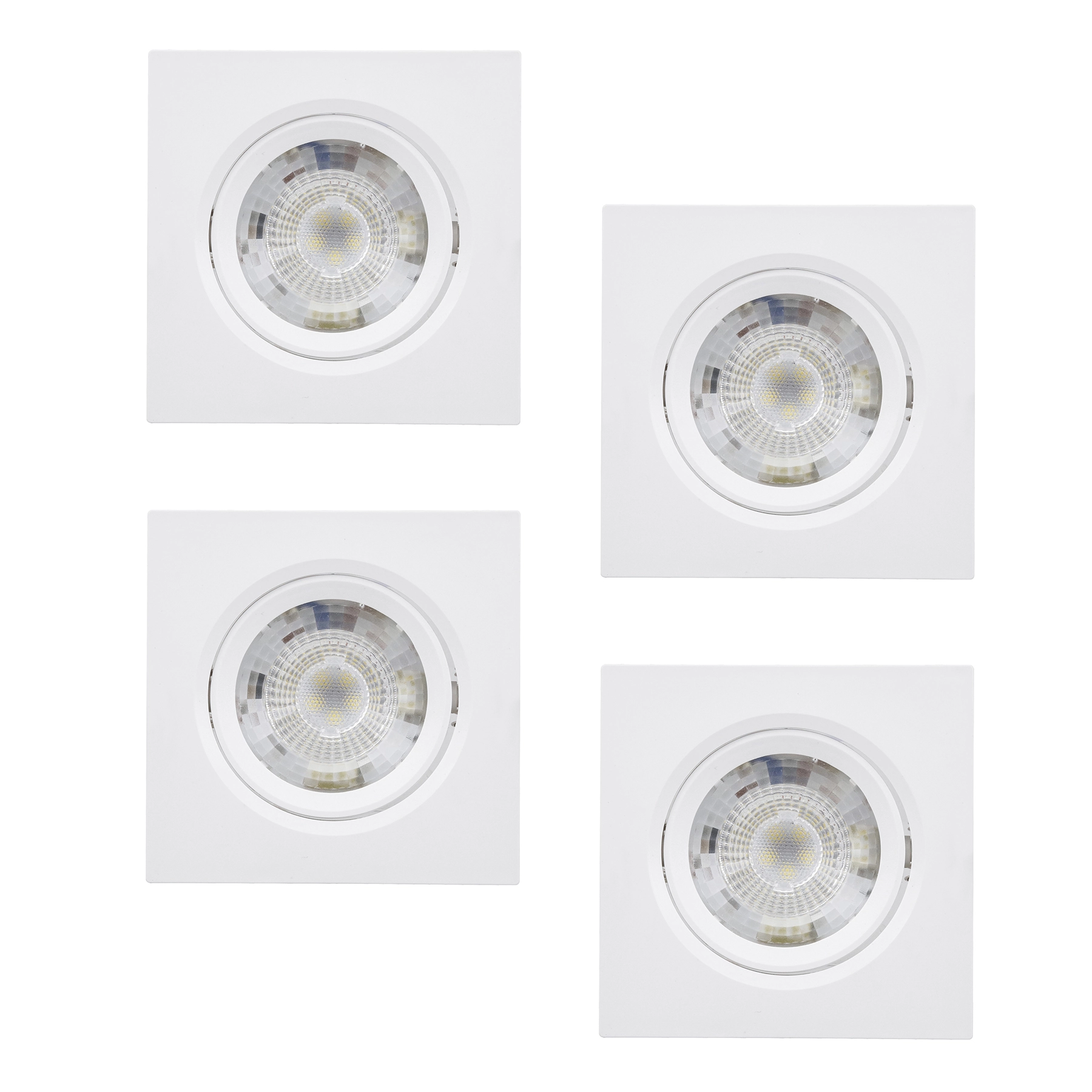 Kit com 4 unidades Spots de Embutir LED 5W Quadrada Amarela Bivolt Inspire