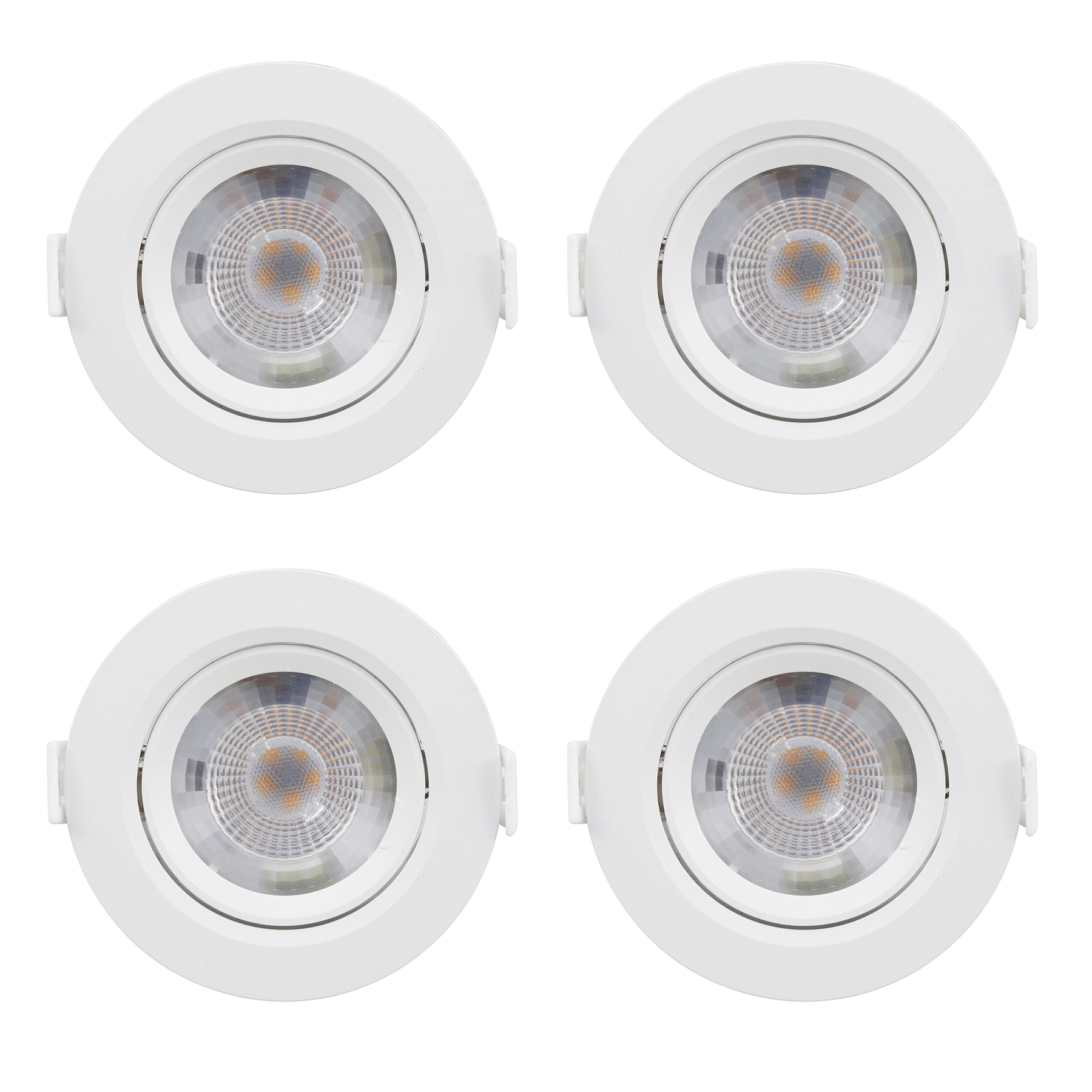 Kit com 4 unidades Spots de Embutir LED 5W Redonda Amarela Bivolt Inspire