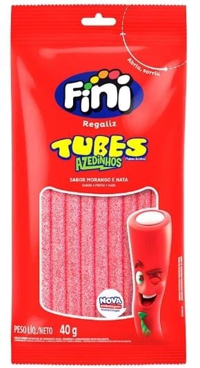 Bala Fini Tubes Morango Citric 40g Sanchez