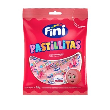 Bala Fini Pastillitas Mini 12 Morango 90g