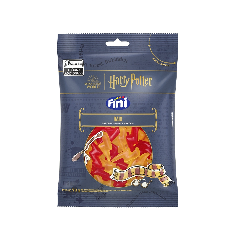 Bala Gelatina Fini Harry Potter 70g Raio
