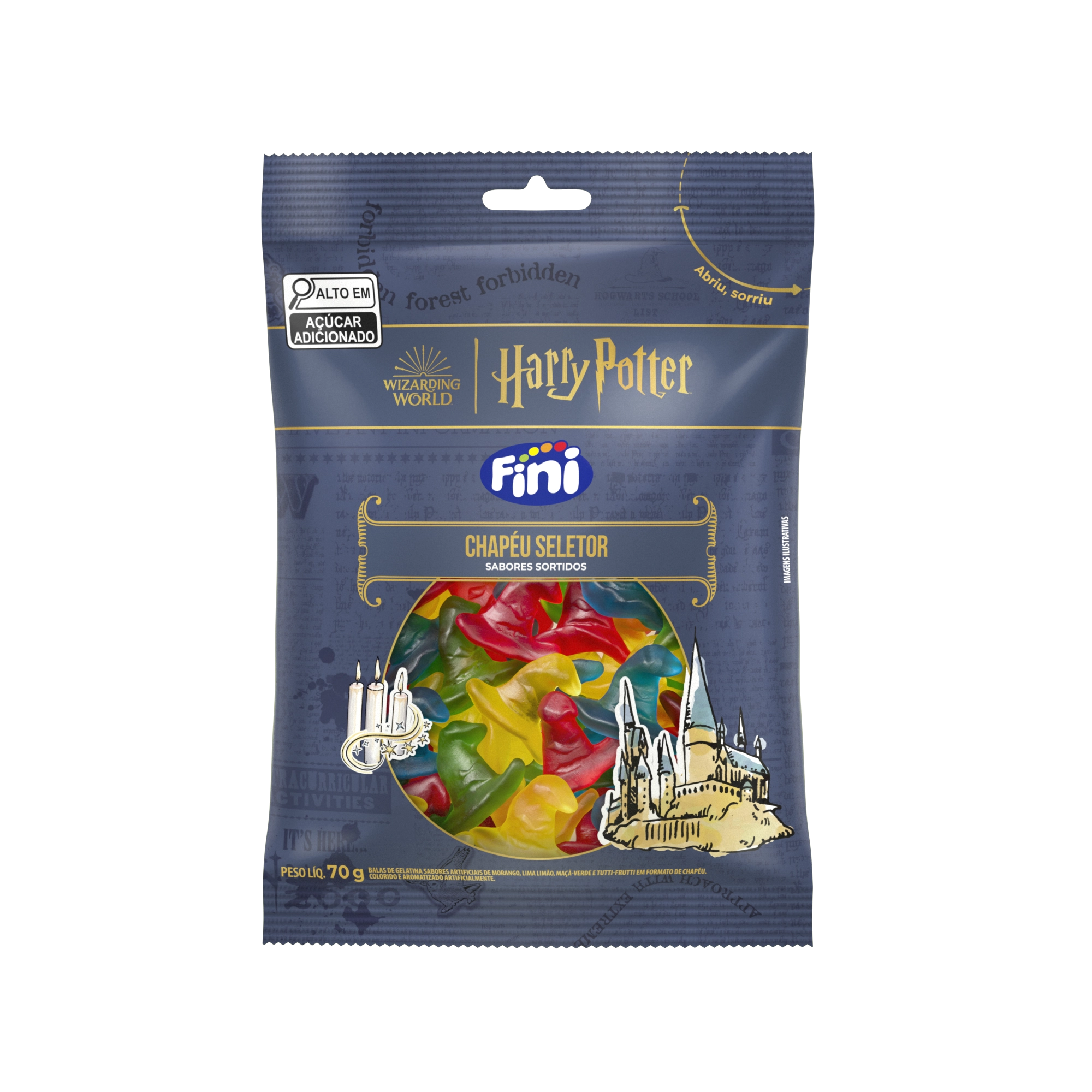 Bala Gelatina Fini Harry Potter 70g Chapeu Seletor