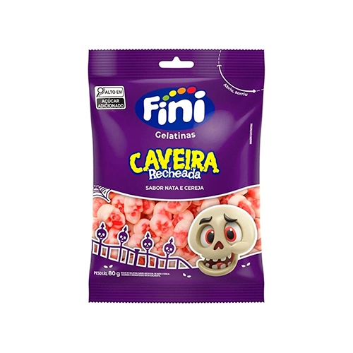Bala Caveira Recheada 250g Fini
