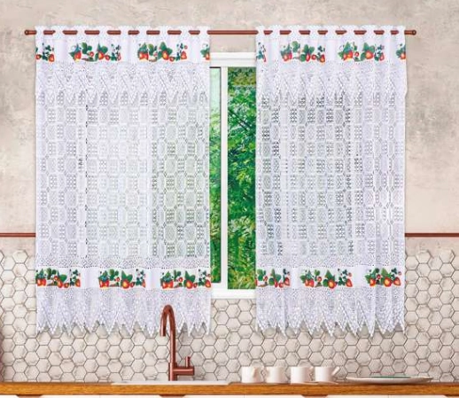 Cortina Renda Lady 1.20x2.60cm 8331 Beija Flor