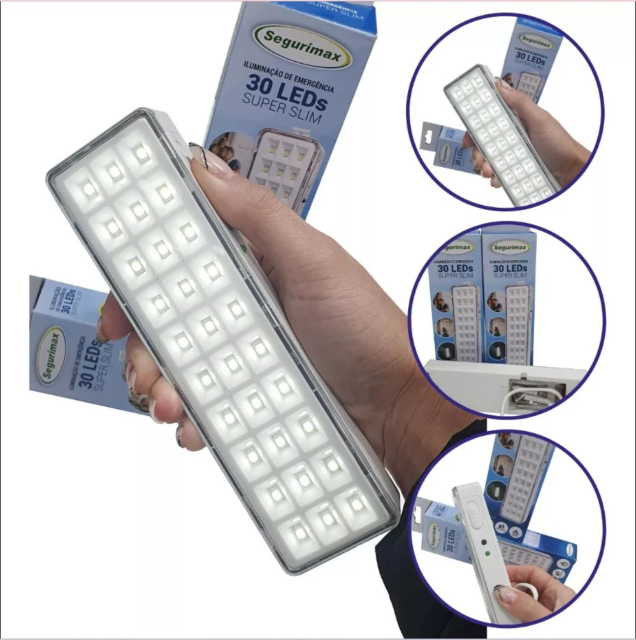 Caixa C/40 Iluminação De Emergência Autônoma 30 Leds Super Slim