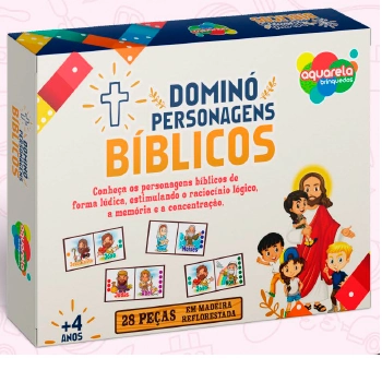 Domino Personagens Biblicos 28 Pecas Mdf