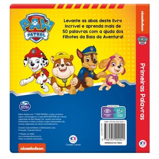 Livro Patrulha Canina Primeiras Palavras 02041 Cirand Cultural