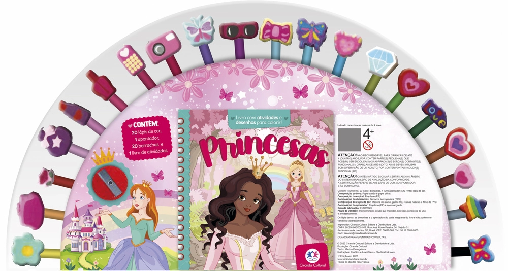 Kit Livro Borracha Divertida Princesas 110041 Ciranda Cultural