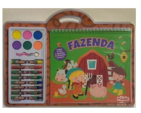Kit Maleta Aquarela Giz Fazenda 581234 Magic Kids