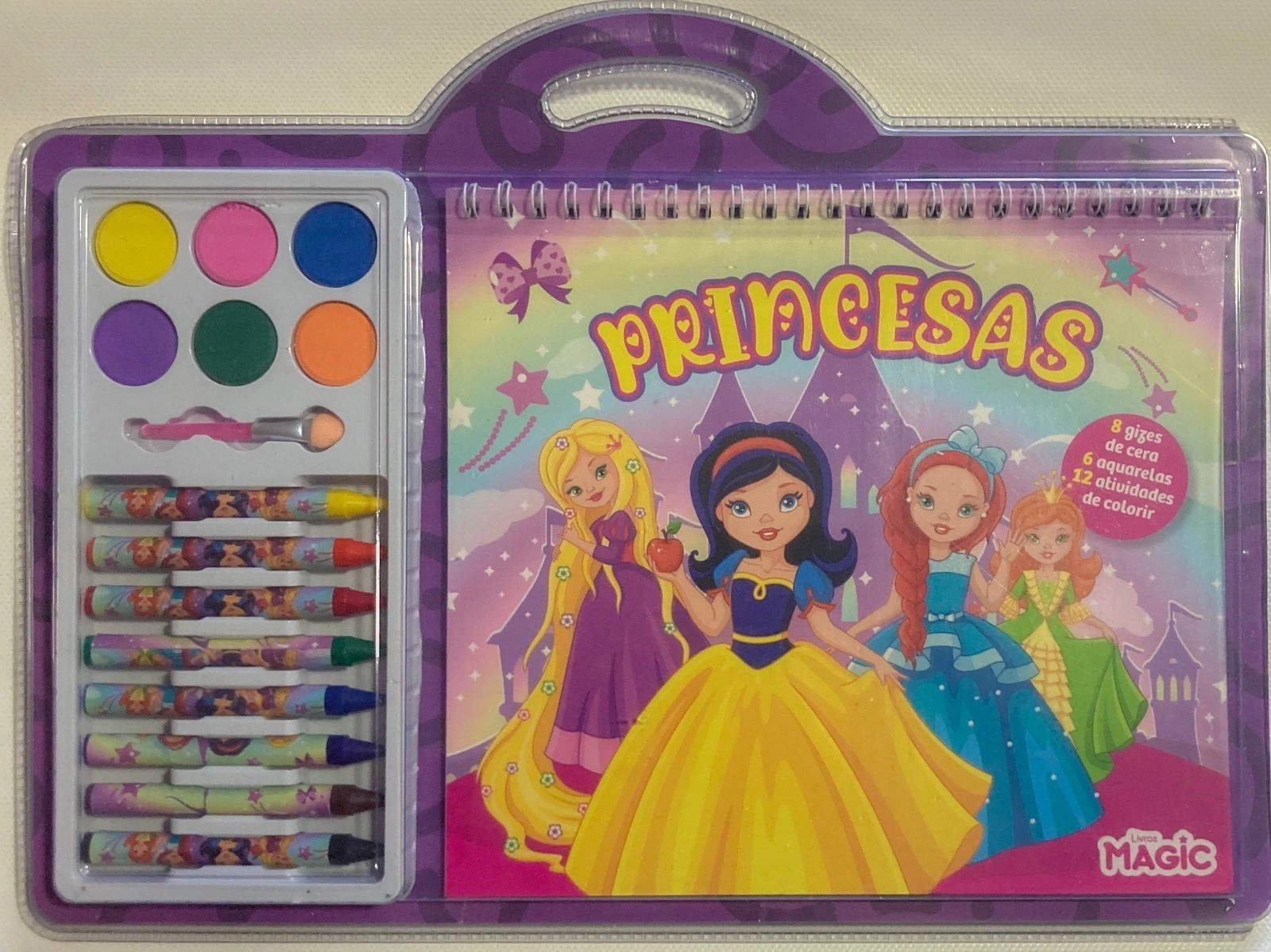 Kit Maleta Aquarela Giz Princesas 581203 Magic Kids