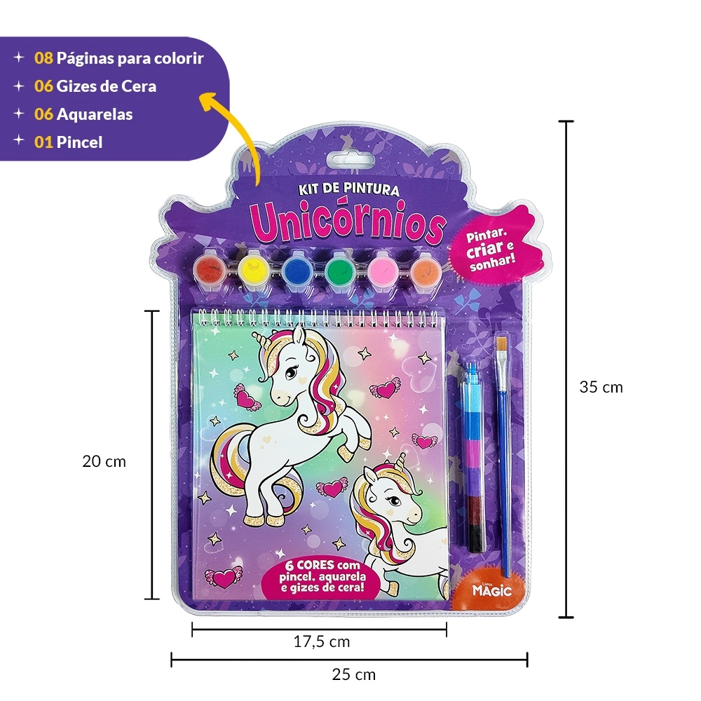 Kit Pintura Pintar Criar E Sonhar Unicornios 82019 Magic