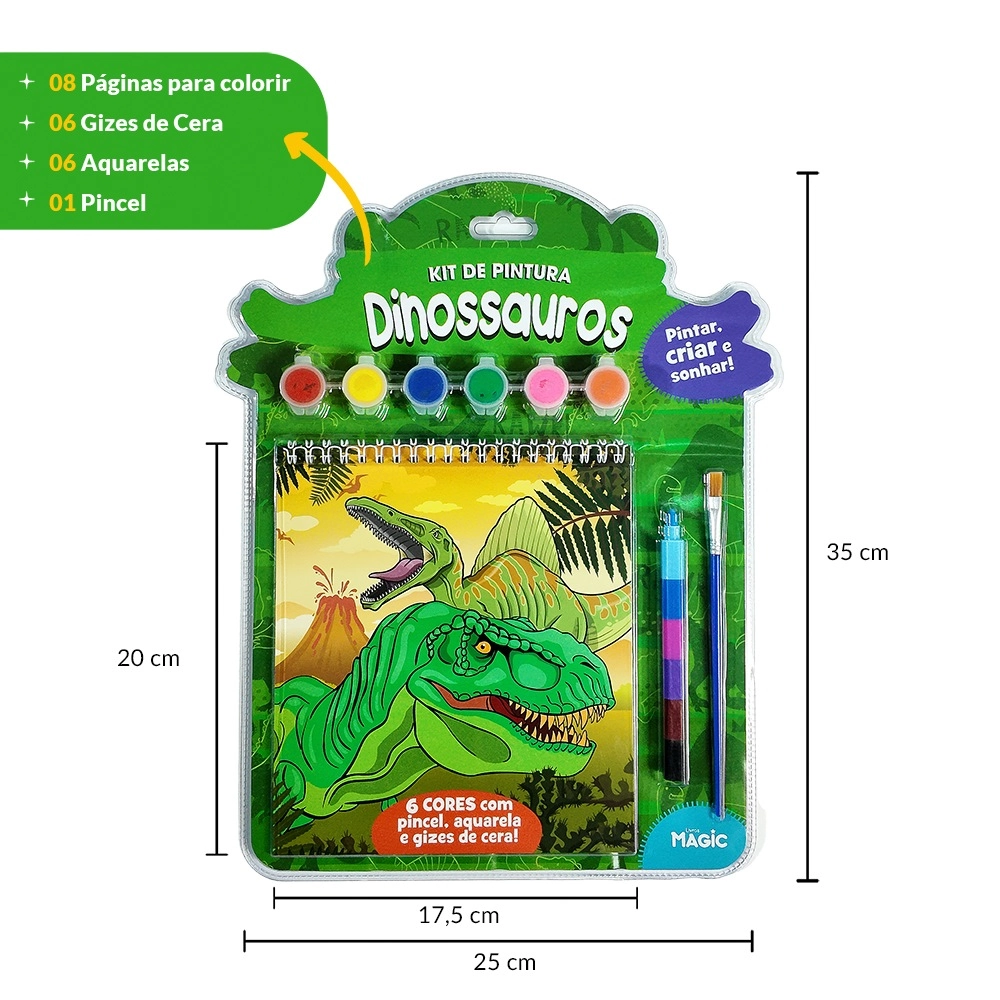 Kit Pintura Pintar Criar E Sonhar Dinossauros 82057 Magic