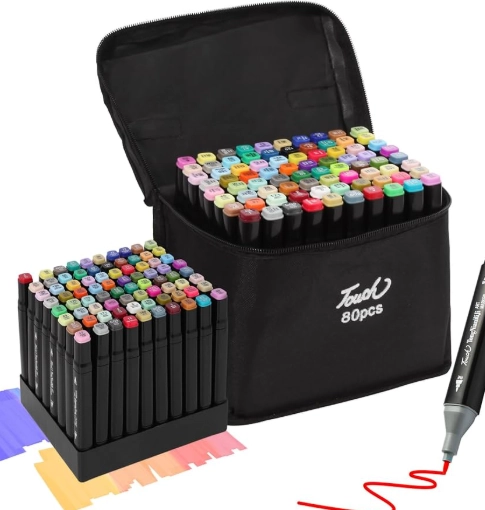 Kit Caneta Ponta Dupla Art Marker 80 Cores 27206 Magic