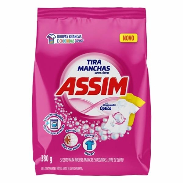Tira Manchas Pó Roupas Brancas E Coloridas Assim Pacote 380g