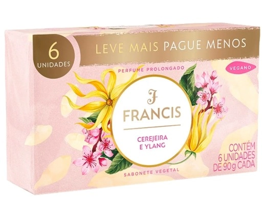 Pack Sabonete Barra Vegetal Cerejeira E Ylang Francis Envoltório 6 Unidades 90g Cada Leve Mais Pague