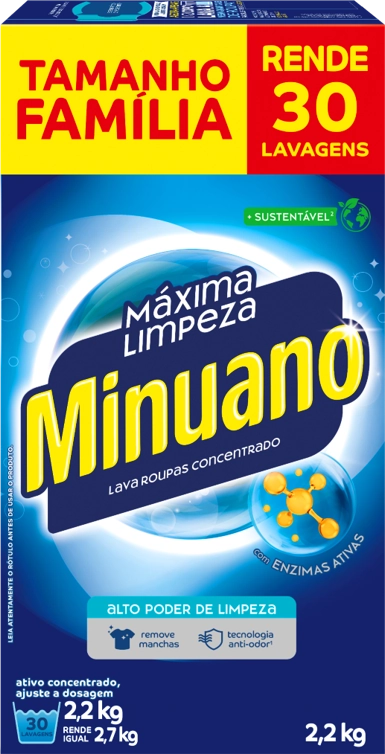 Detergente Em Po Minuano 2,2kg Azul