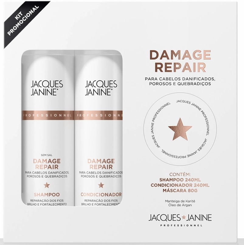Kit Jacques Janine Damage Repair Sh 240ml Cond 240ml Masc 80g 1un