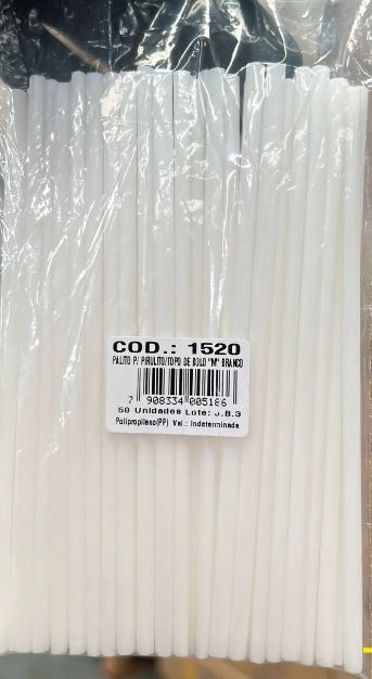 Palito C/pirulito M Branco C/50 Porto Forma