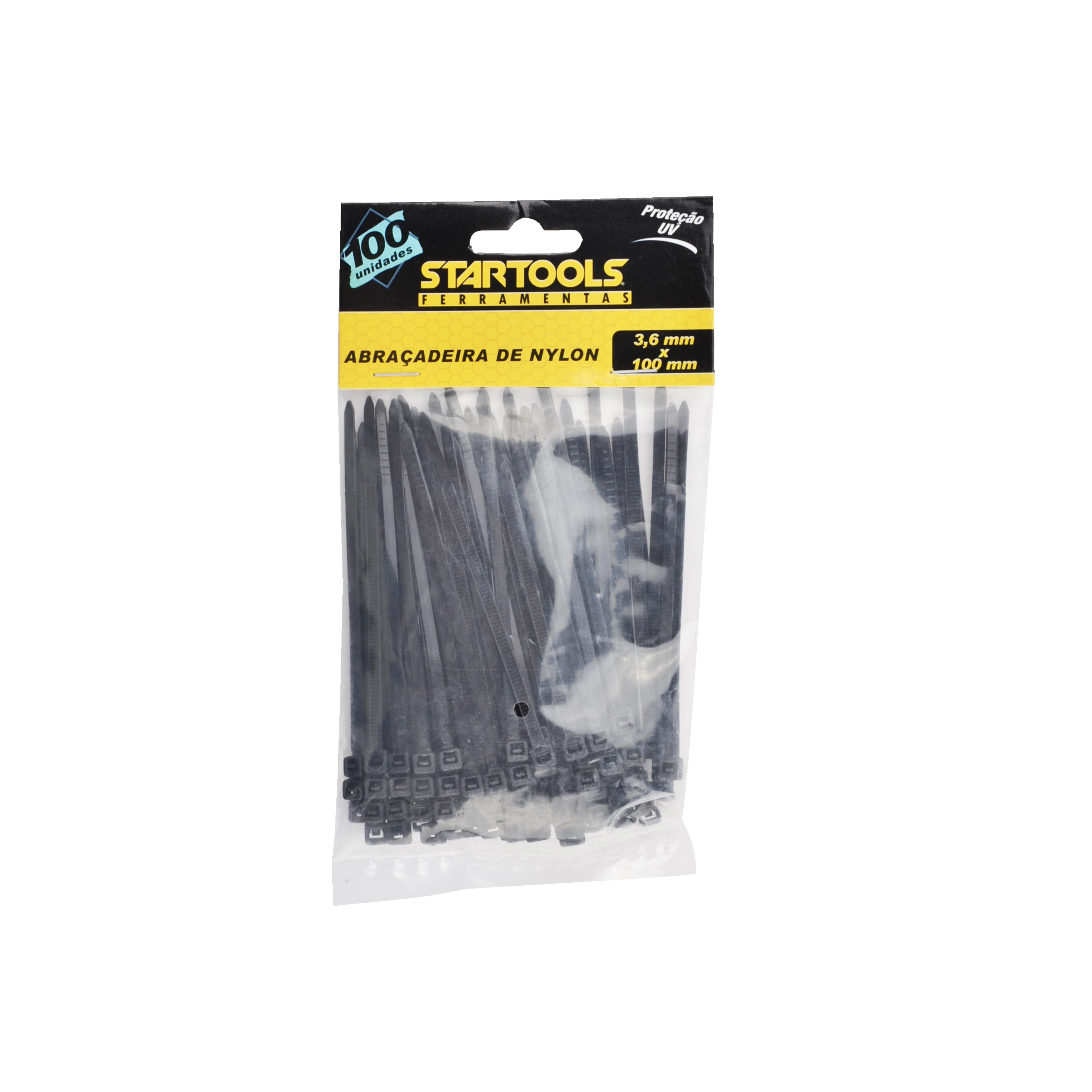 Abracadeira Nylon Preta 3.6x100mm Ar0143 Startools