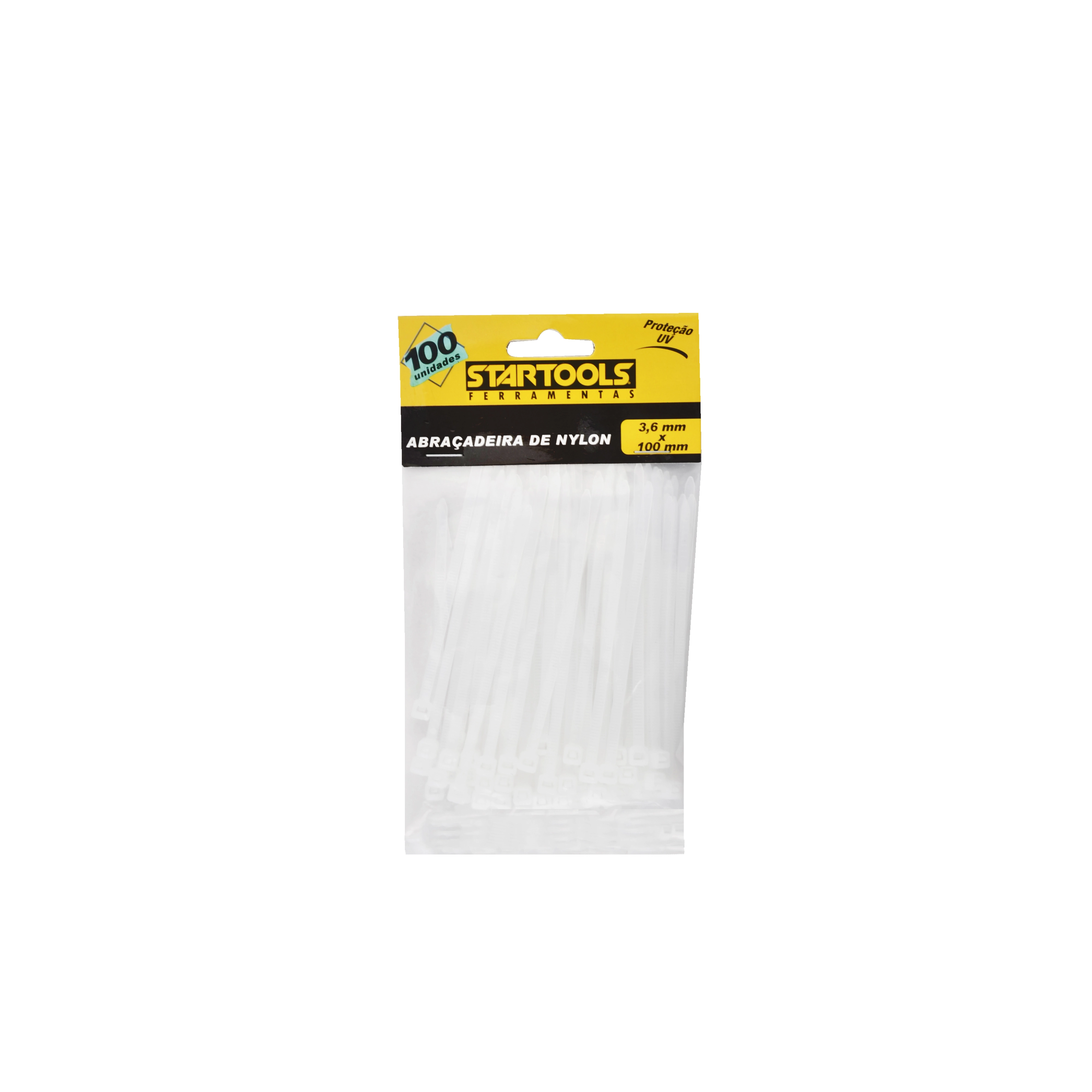Abracadeira Nylon Branca 3.6x100mm Ar0153 Startools