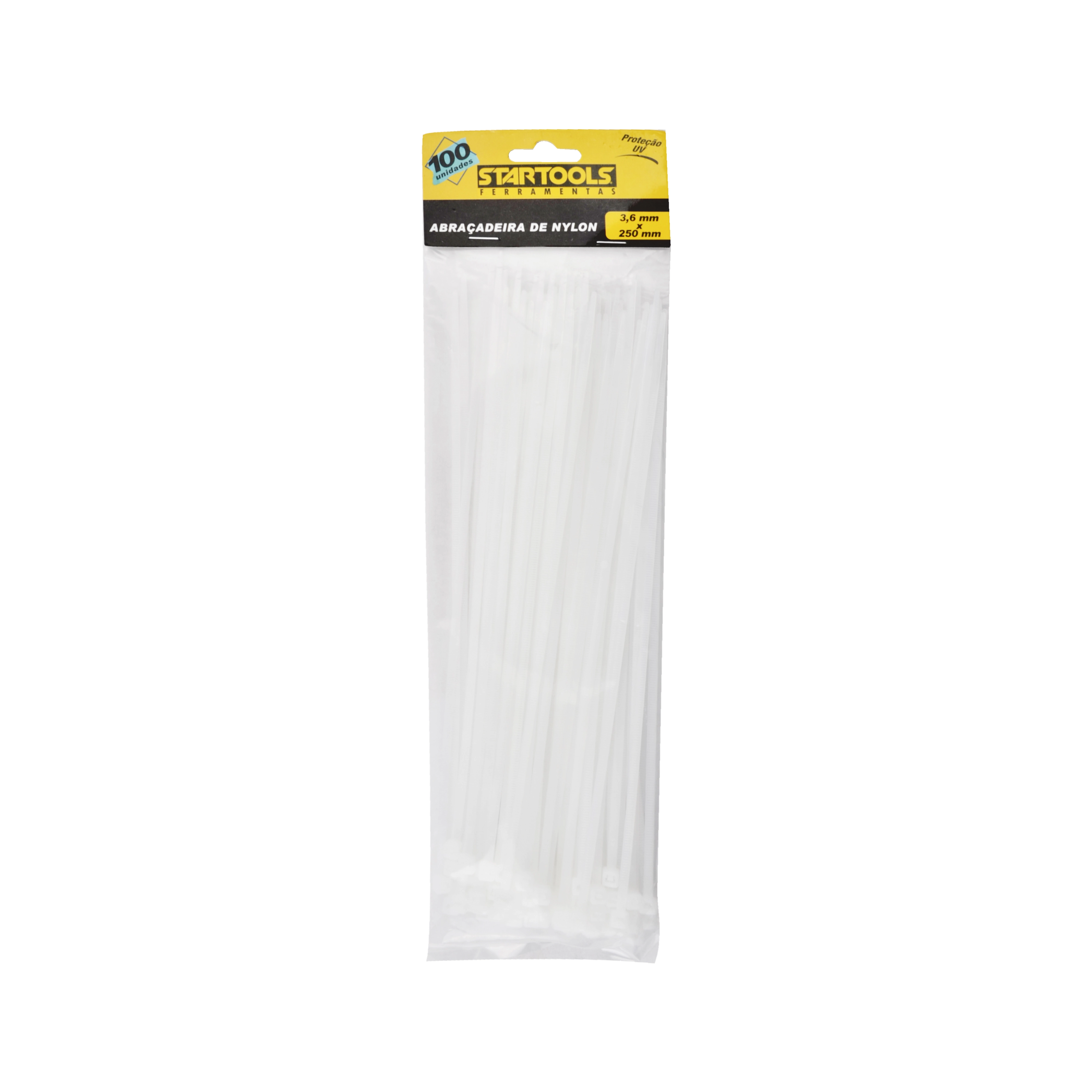 Abracadeira Nylon Branca 3.6x250mm Ar0156 Startools
