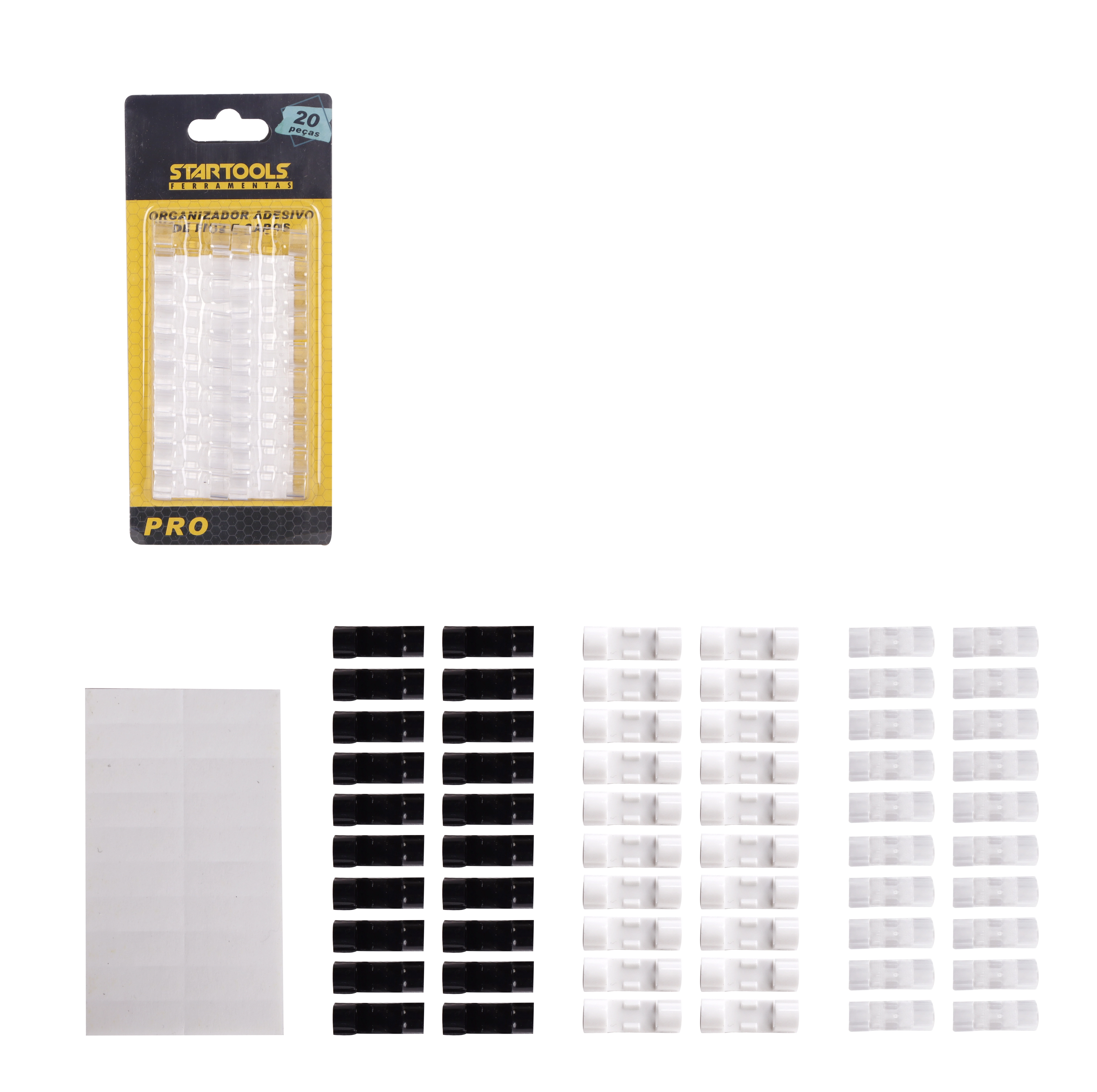 Organizador Fios Cabos Adesivo 20pcs Ar0536 Startools