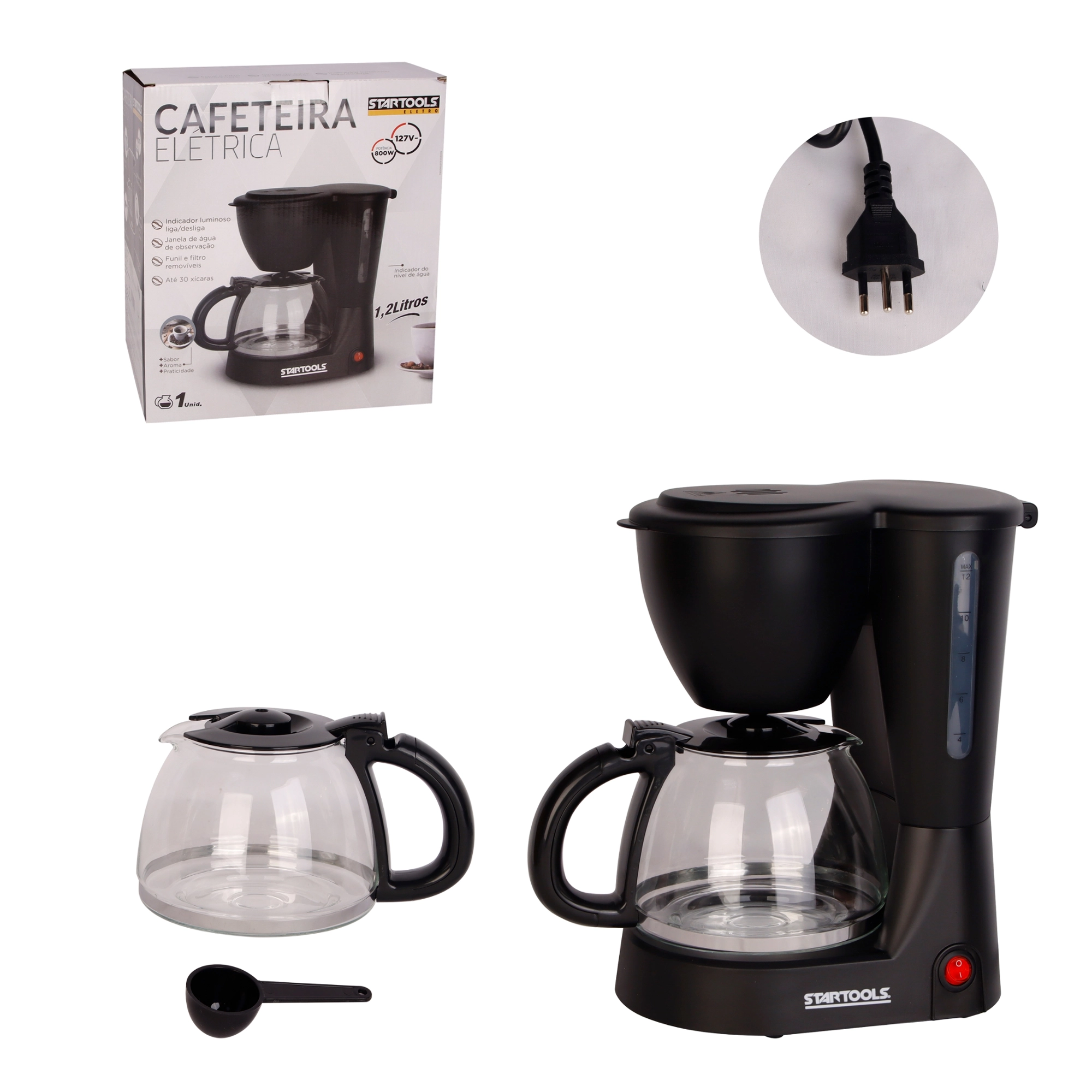 Cafeteira Eletrica Preta 1200ml 127v 830w Ar0879 Startools