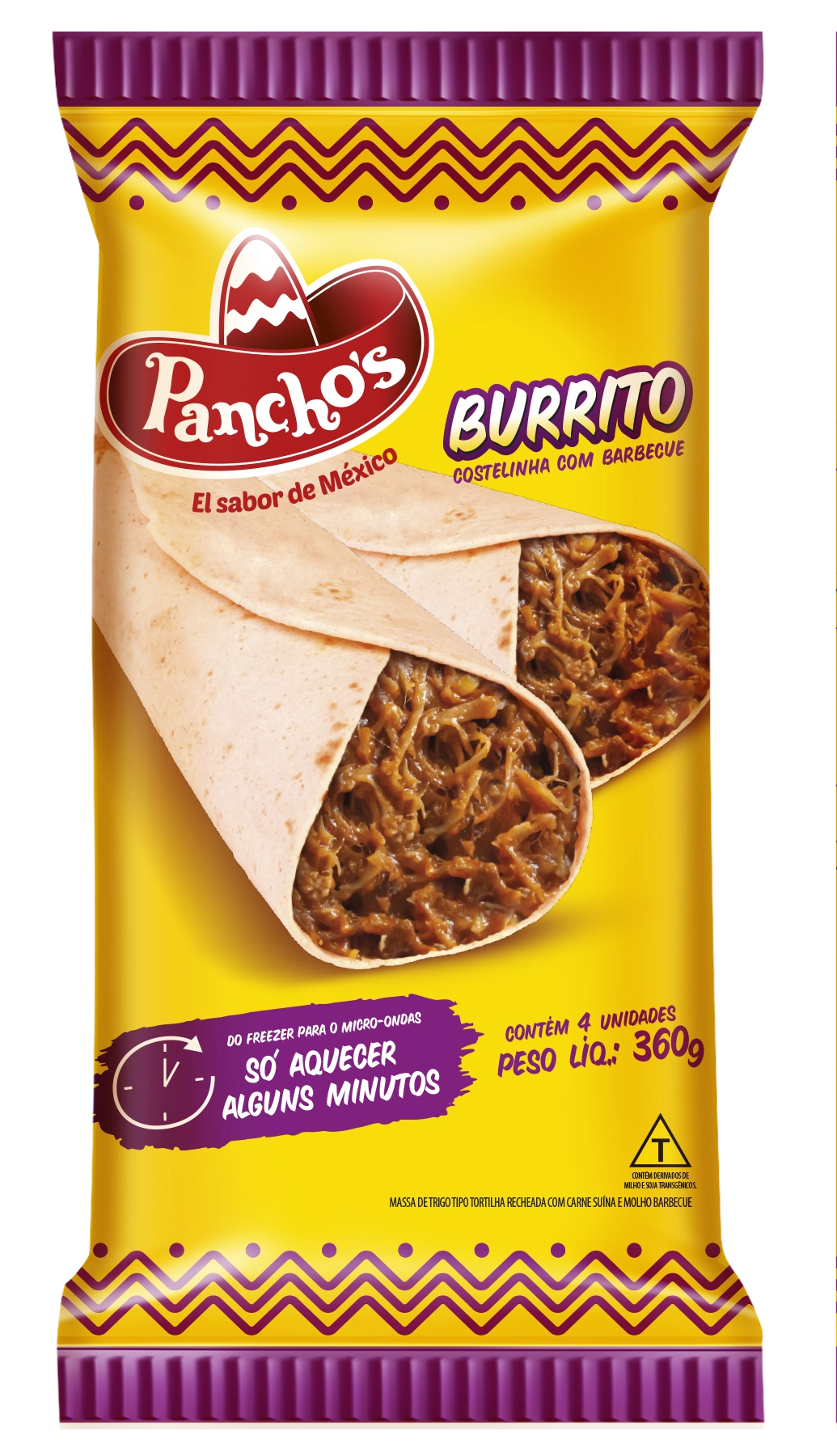 Burrito Panchos 360g Costelinha Bbq
