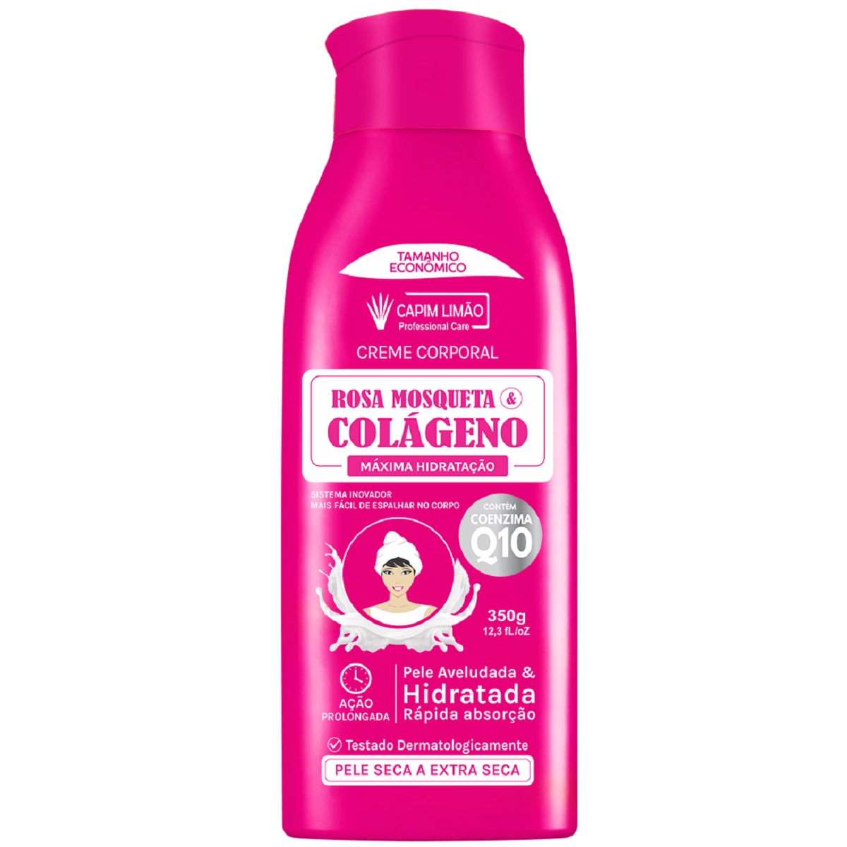 Creme Corporal Capim Limao Rosa Mosqueta C/ Colageno Q10 350g