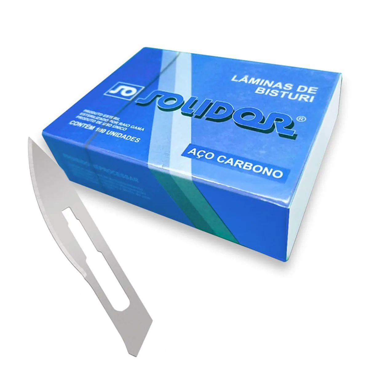Lâmina de Bisturi Solidor Aço Carbono - Labor Import - Lâmina de Bisturi Solidor N°23 Aço Carbono Ca