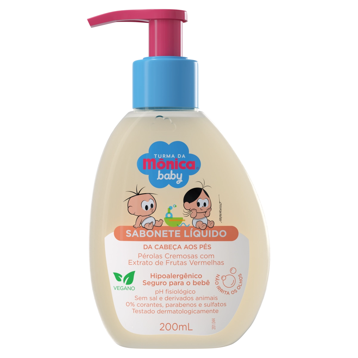 Sabonete Líquido Da Cabeça Aos Pés Pérolas Cremosas Turma Da Mônica Baby Frasco 200ml