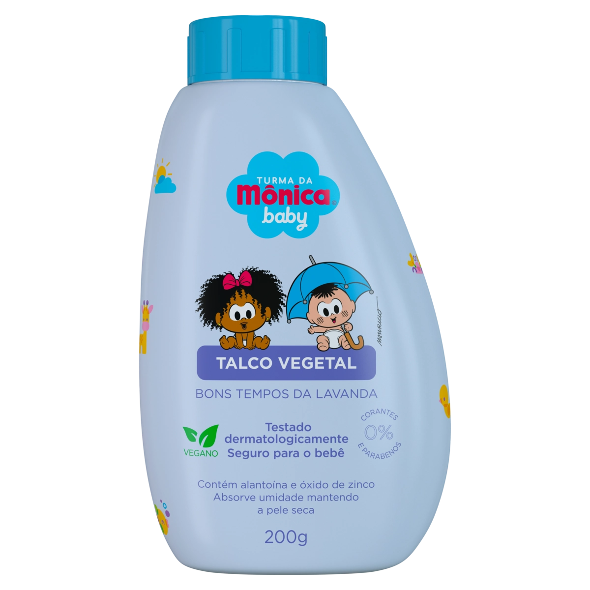 Talco Infantil Vegetal Bons Tempos Da Lavanda Turma Da Mônica Baby Frasco 200g