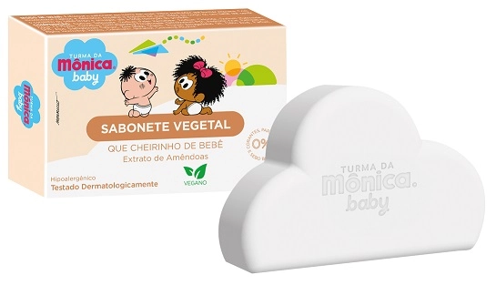 Sabonete Barra Vegetal Extrato De Amêndoas Turma Da Mônica Baby Caixa 80g