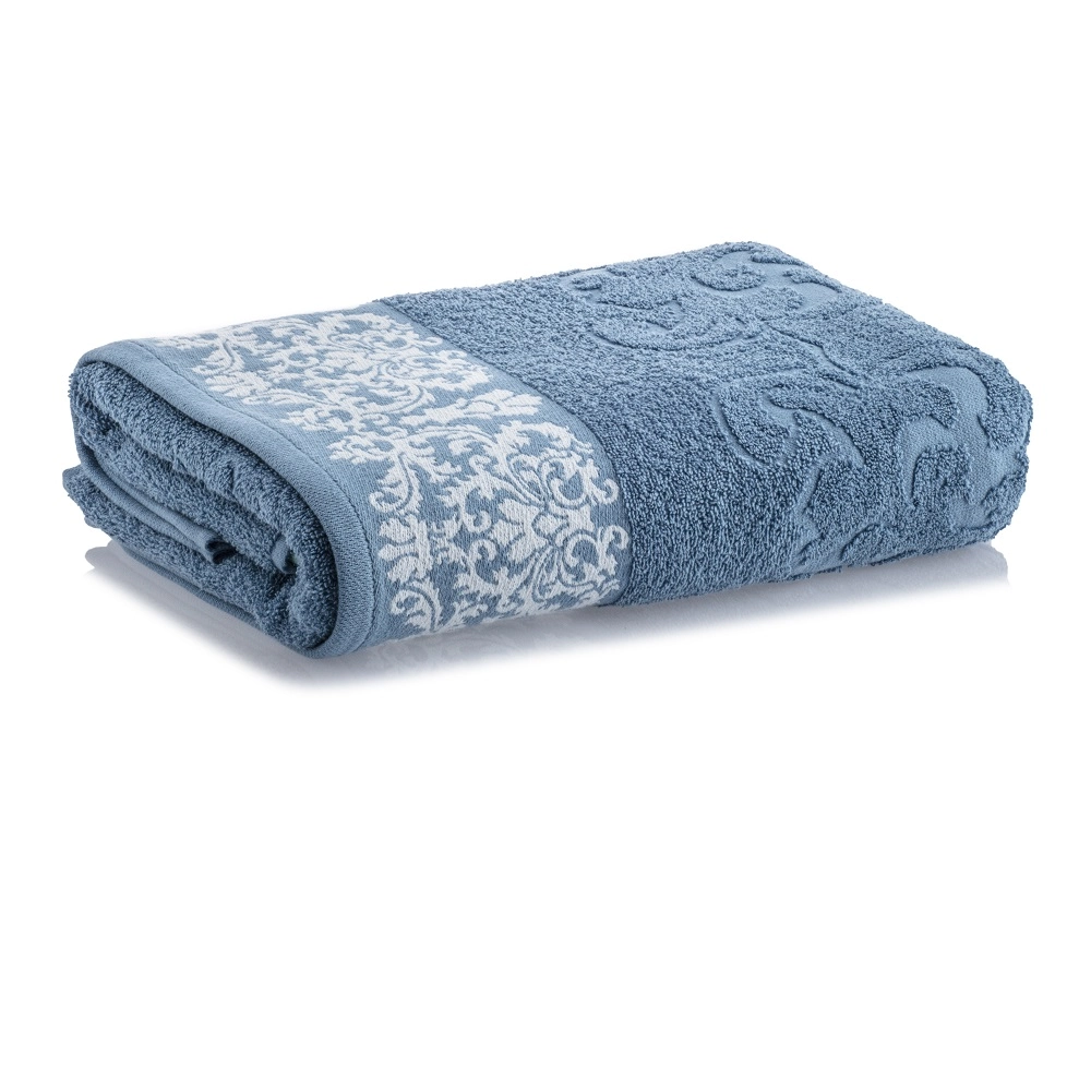Toalha Banho Corttex Jacqu 70x140m Medalhao Azul