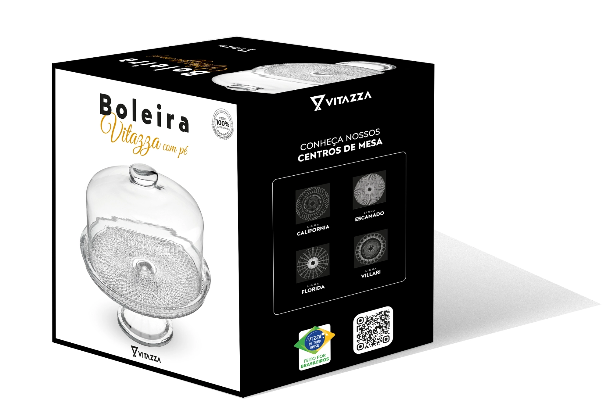 Boleira Pe Natural Cx Presente Black B1750 Vitazza