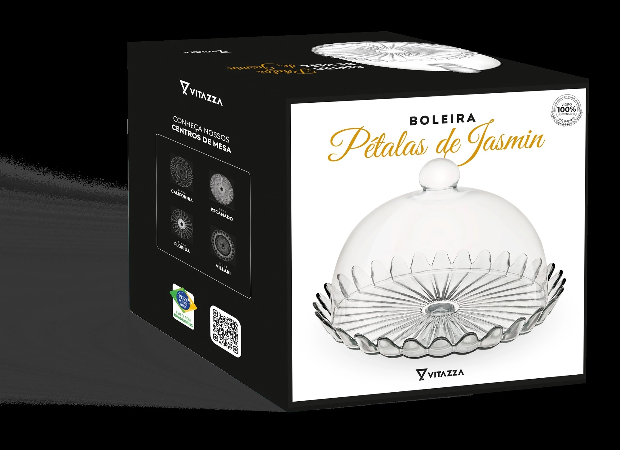 Boleira Petalas Jasmim G Natural Cx Presente Black B1700 Vitazza