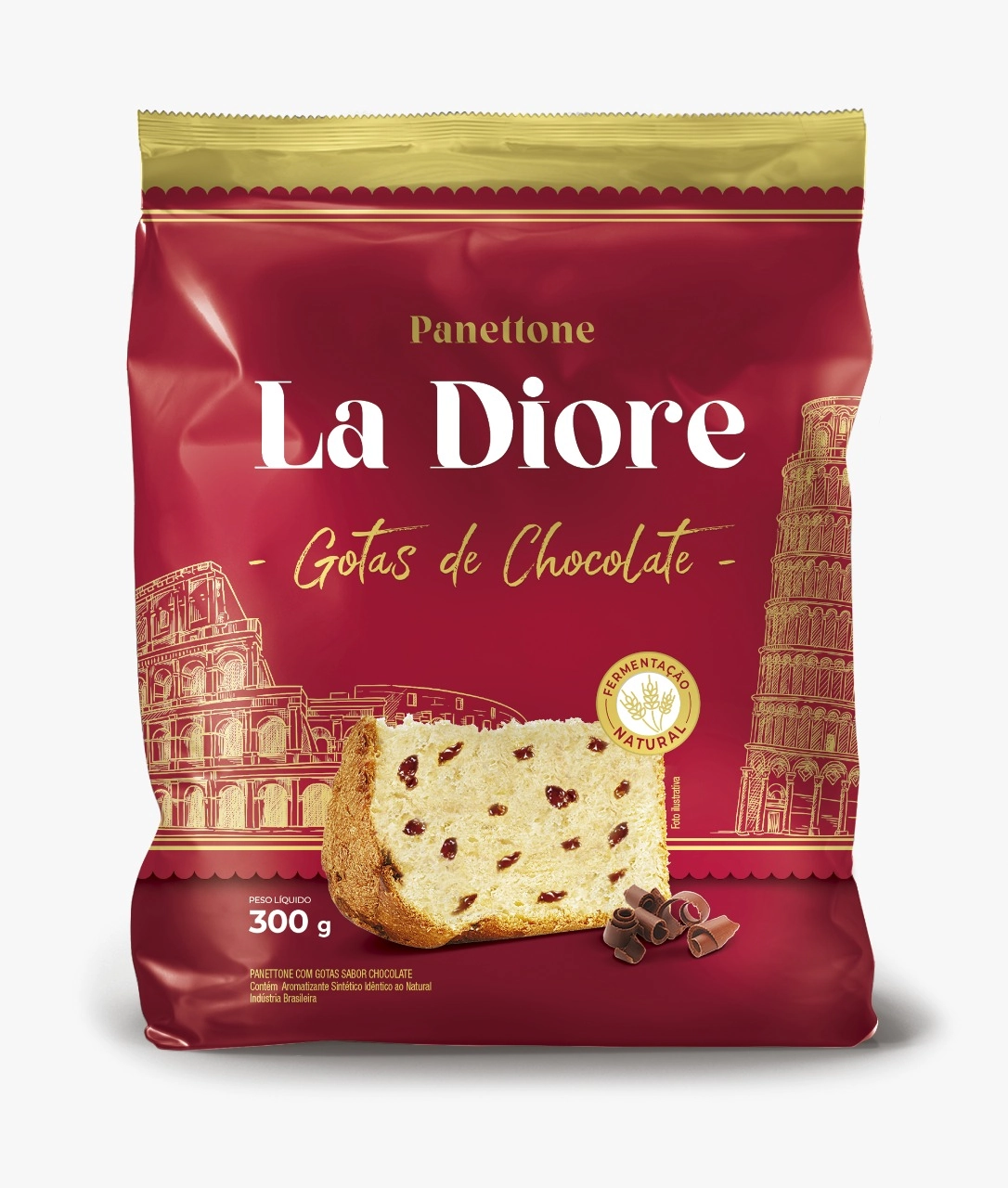 Panettone Chocolate Flowp La Diore 300g 401000750 Doceira