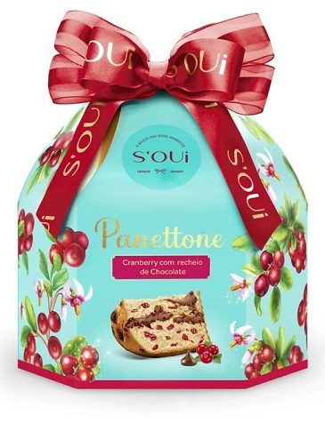 Panettone Soui 400g Cranberry C/ Recheio Chocolate