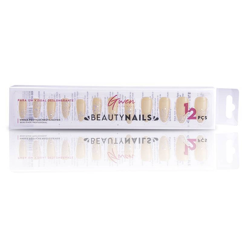 Unhas Posticas Formato Almond Decorada Gw 0084 Milenio