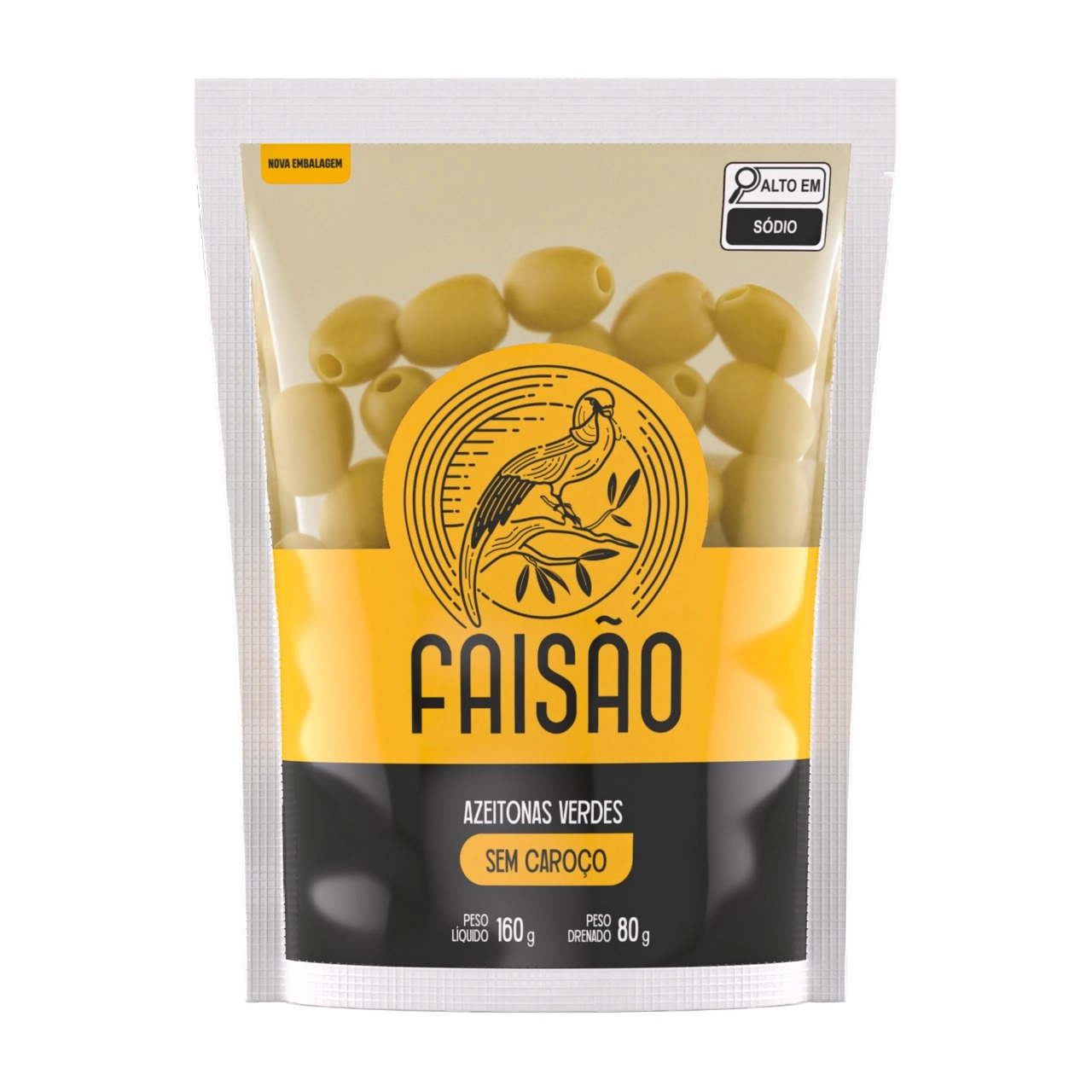 Azeitona Verde Faisao S/caroco Sache 80g