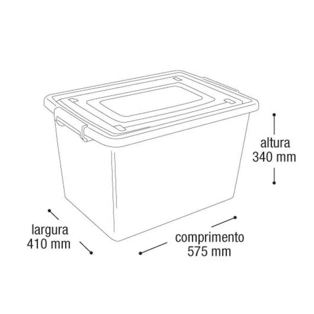 Container Organizador Tampa Preto 56l 25793 Arqplast