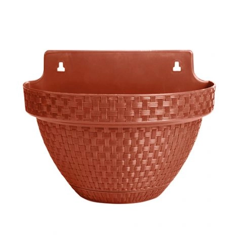 Vaso Parede Meia Lua Rattan Terracota 3l 25819 Arqplast